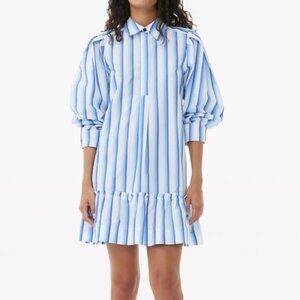 NWT GANNI striped organic cotton shirtdress